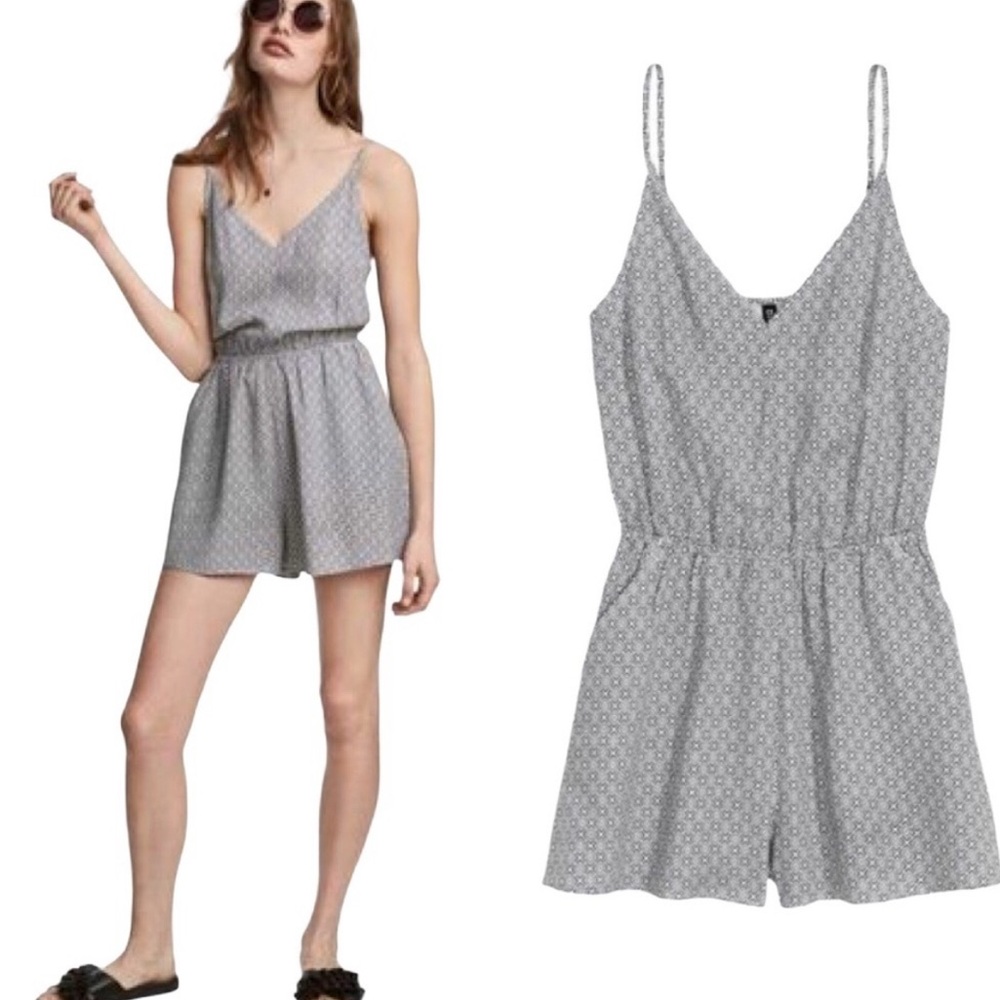 H&M Gray Patterned Women's Jumpsuit - Picture 1 of 2